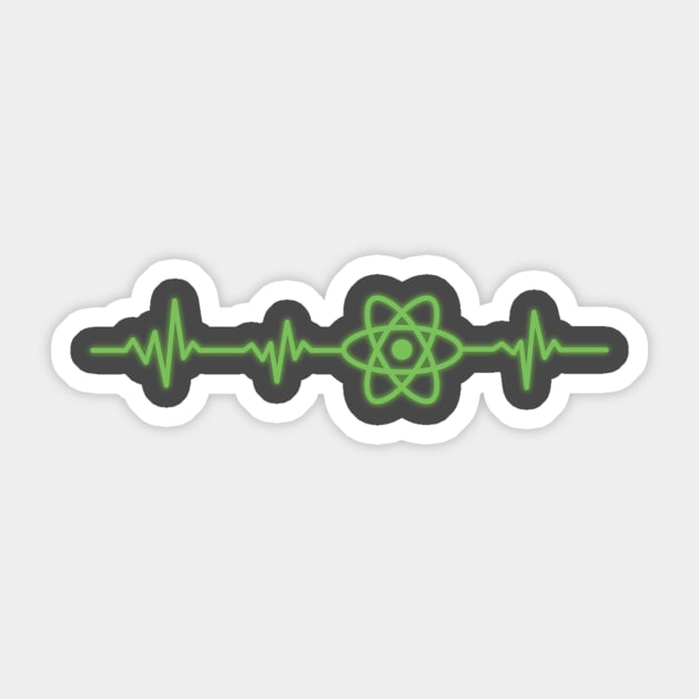 ReactJS HeartBeat Green Pulse on ECG Monitor Sticker by mangobanana